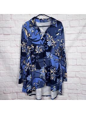 Attitudes by Renée Large Floral Print Tunic Top